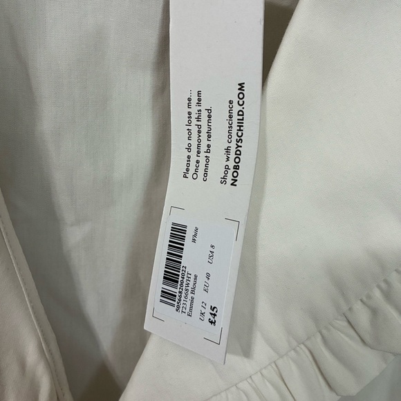 Nobody's Child White Emmy Blouse NWT - Picture 3 of 5